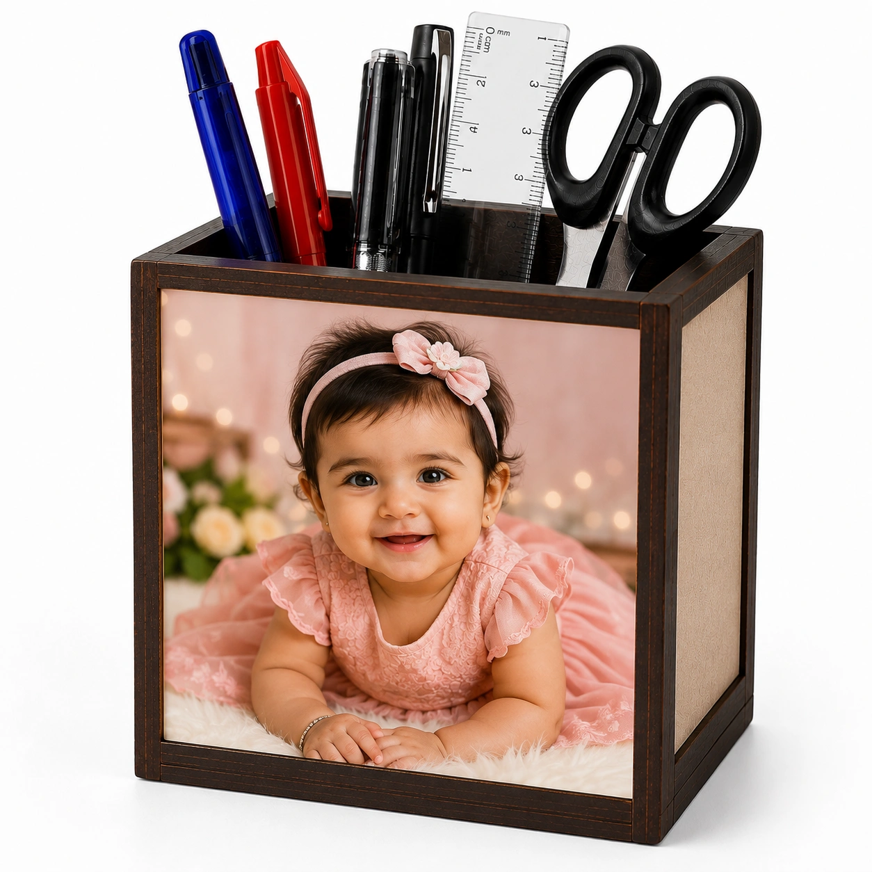 Baby Girl Photo Pen Stand